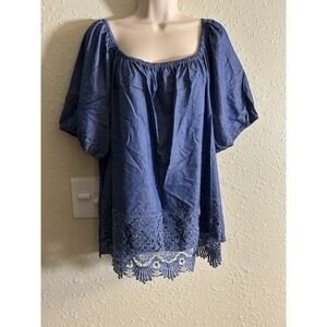 New 2X Unique Spectrum Flare Lace Bottom Top #340*11